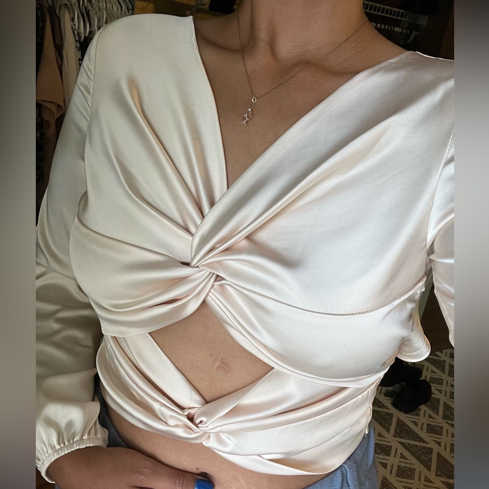 Sexy Satin Wrap Top